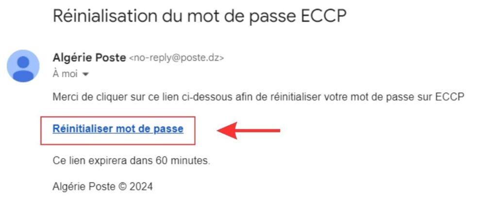 Algérie Poste: Réinialisation du mot de passe ECCP